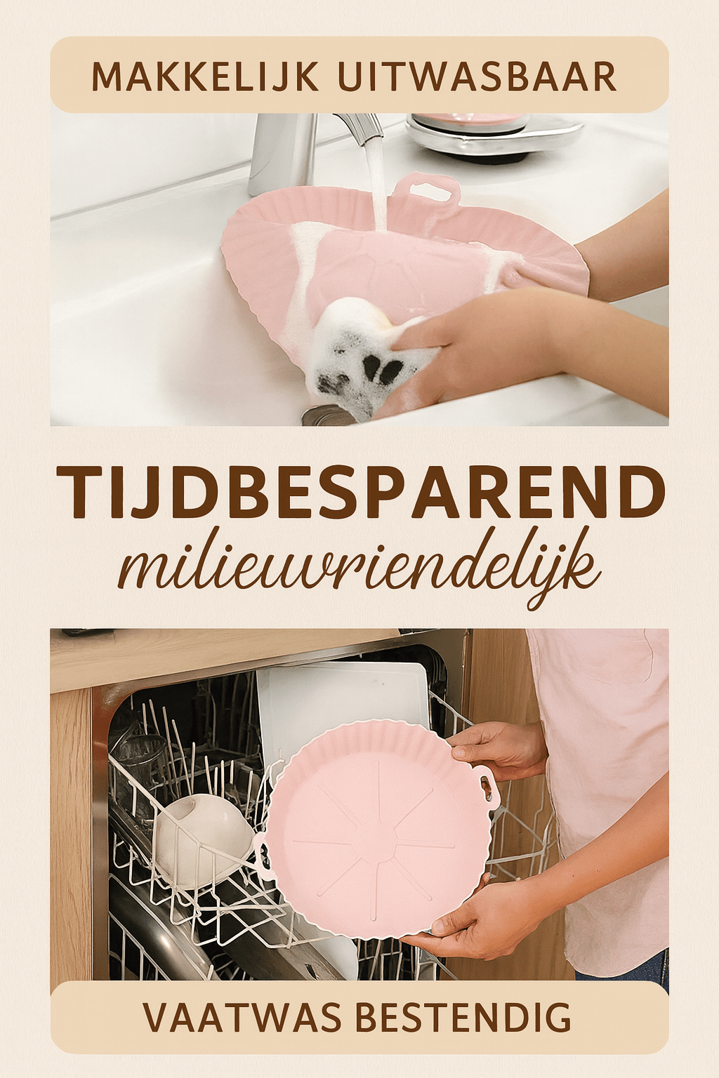 Airfryer Set – Herbruikbare Siliconen Liner & Bakplaat | Makkelijk schoonmaken & gezonder koken - puuratelier.be