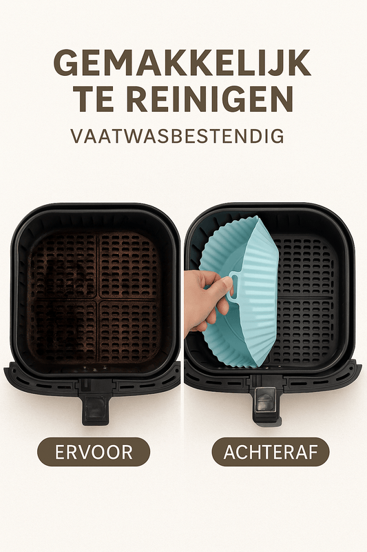 Airfryer Set – Herbruikbare Siliconen Liner & Bakplaat | Makkelijk schoonmaken & gezonder koken - puuratelier.be